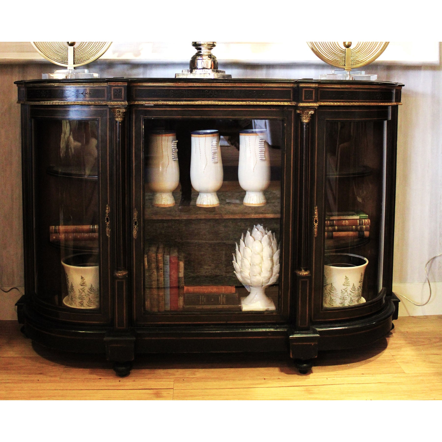 19th Century Ebonised and Gilt Brass Mounted Cabinet