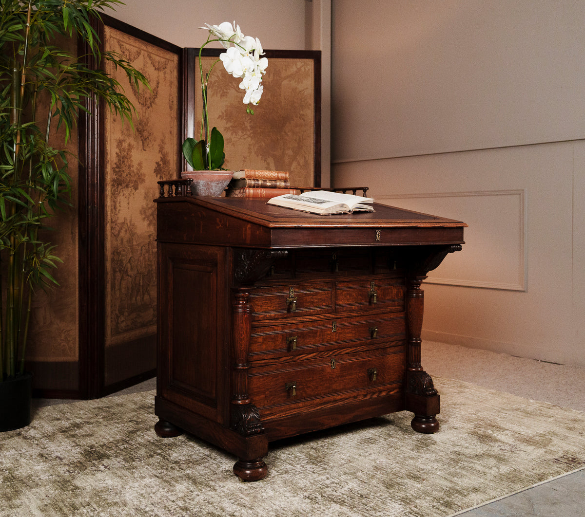 Antique 19th Century Oak Davenport Desk