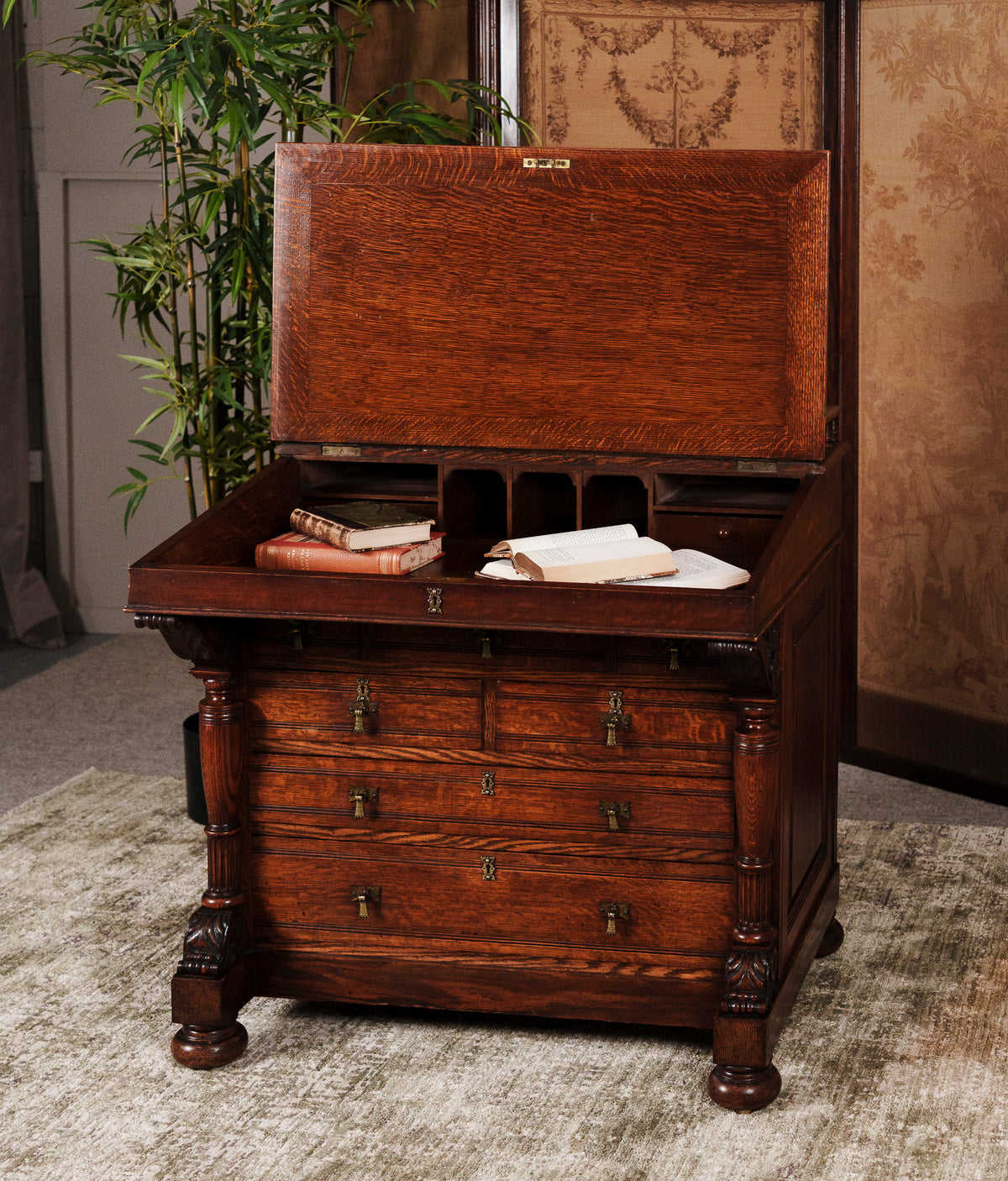 Antique 19th Century Oak Davenport Desk
