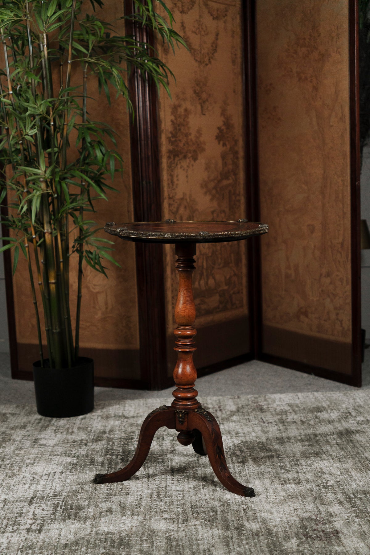 Antique 19th Century Walnut & Rosewood Inlaid French Occasional Table