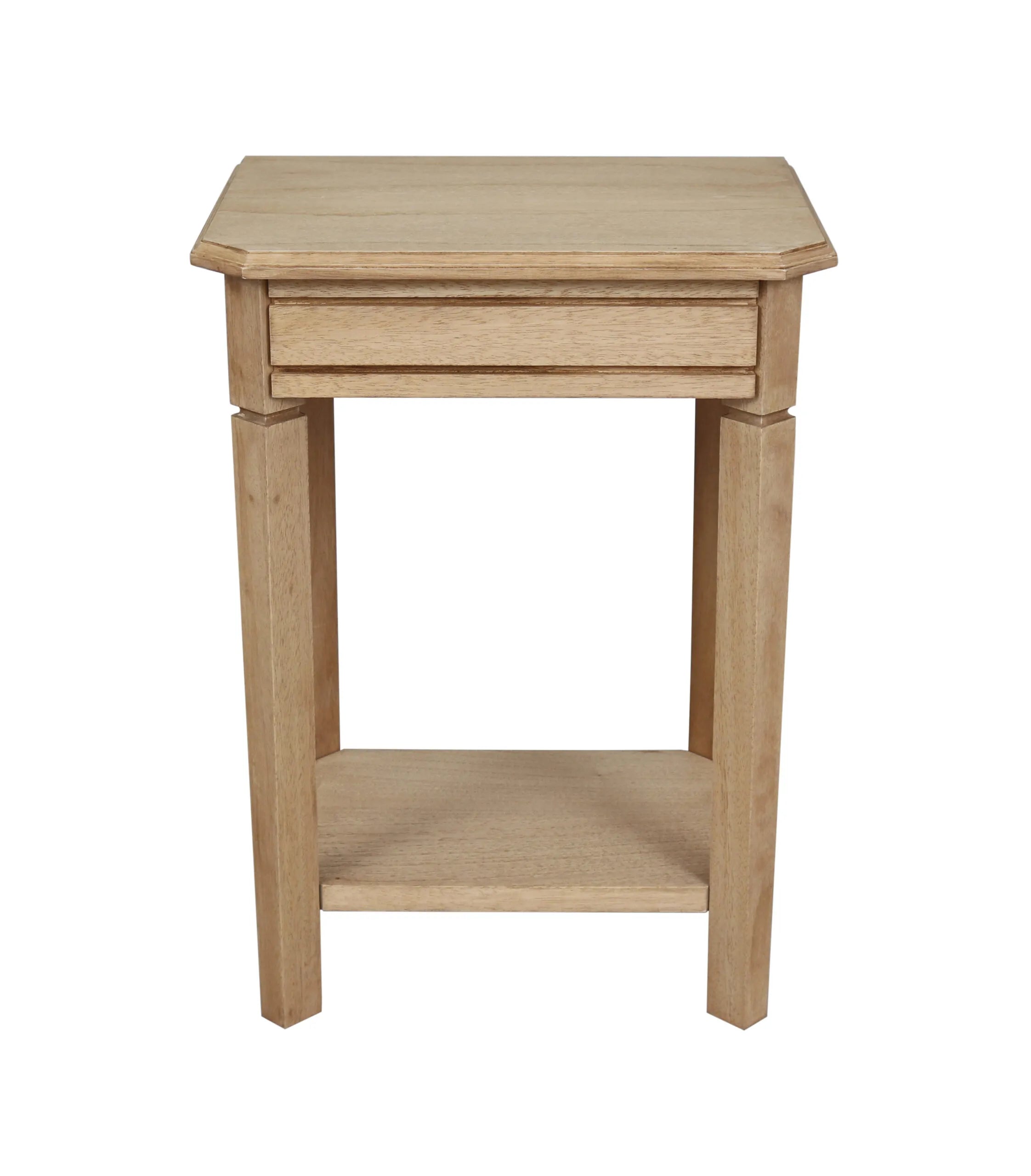 Alice Ash Side Table with Shelf