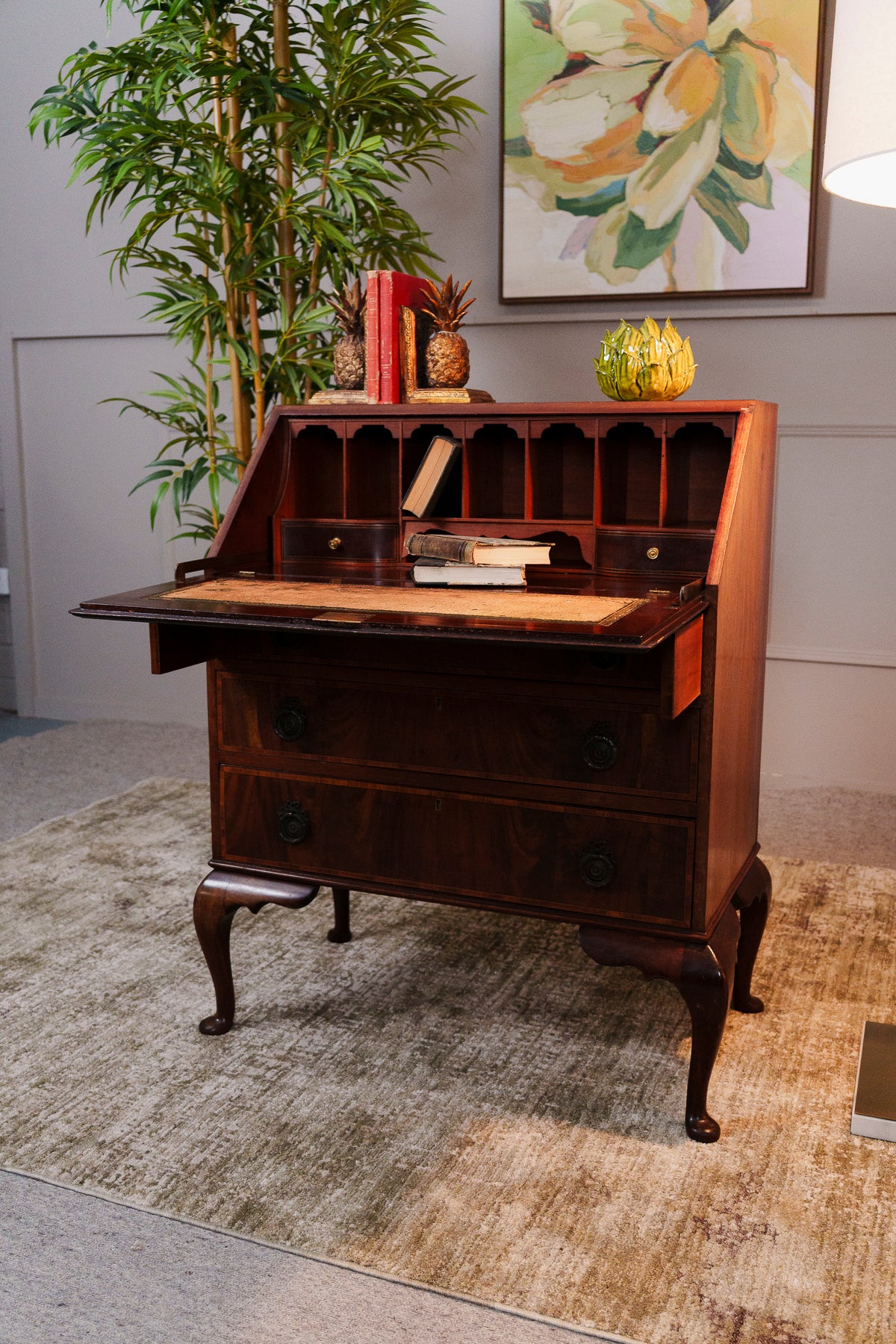 Antique Mahogany Inlaid Writing Bureau