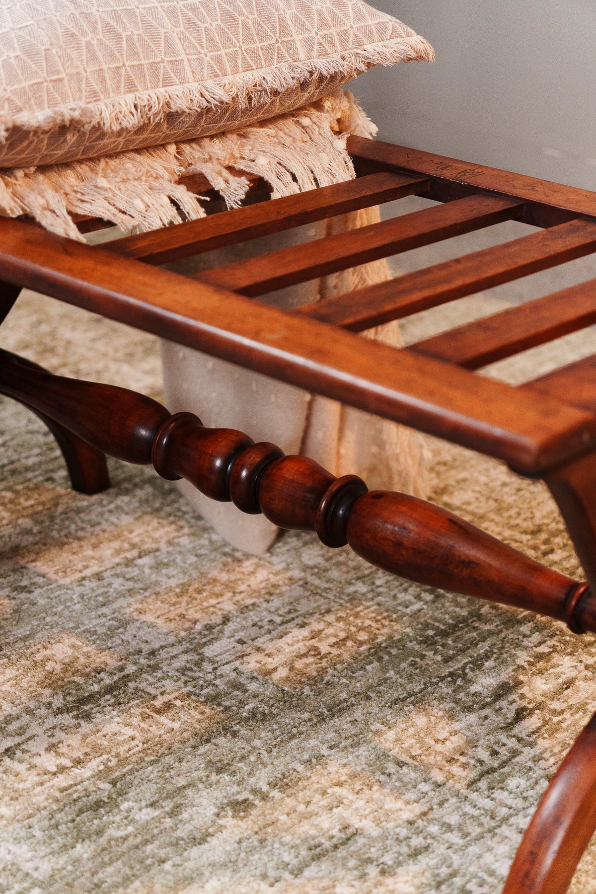 Antique Mahogany Luggage Rack