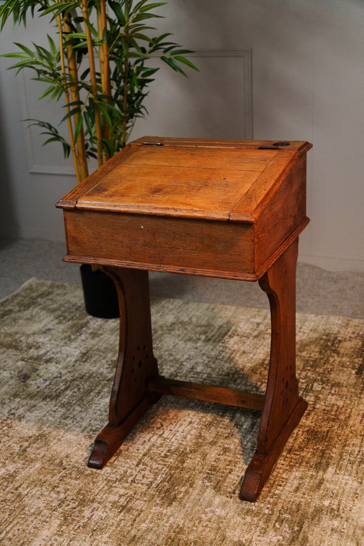 Antique Oak School Desk