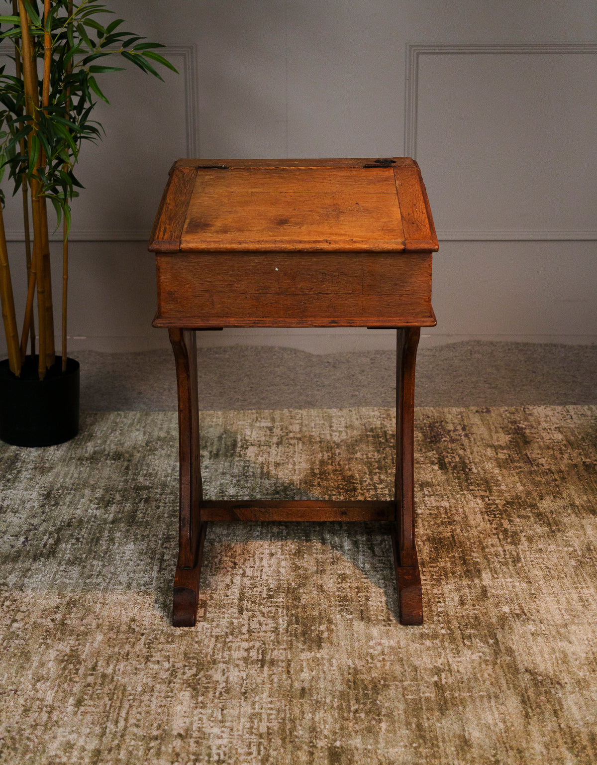 Antique Oak School Desk