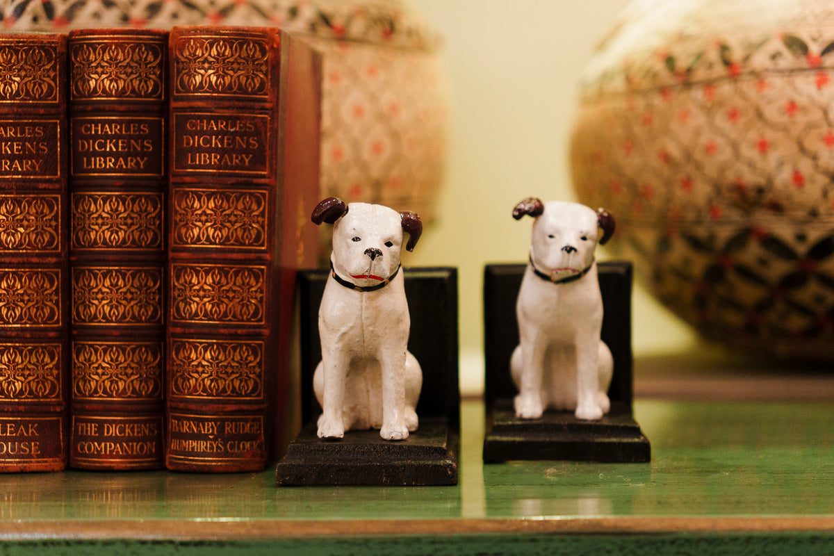 Antique Pair of Cast Iron Dog Bookends