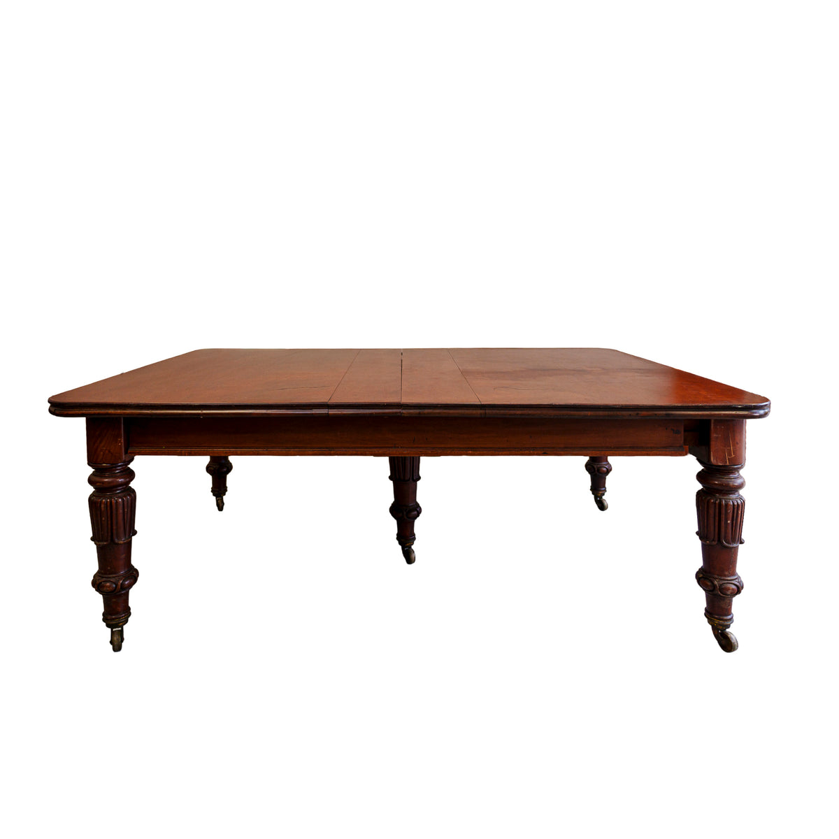Antique Regency Mahogany Telescopic Dining Table with Three Leaves