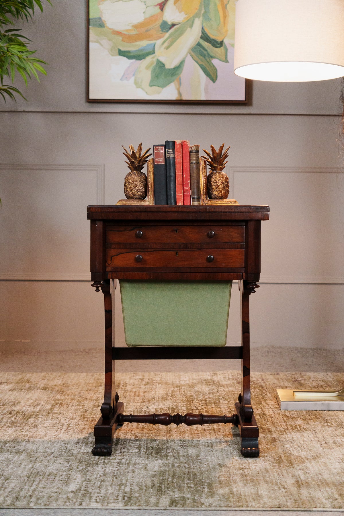 Antique Rosewood Turnover-Top Games Table