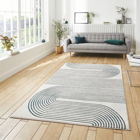 Apollo Grey and Green Abstract Rug