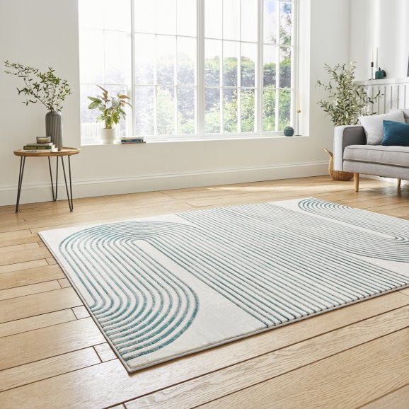 Apollo Grey and Green Abstract Rug