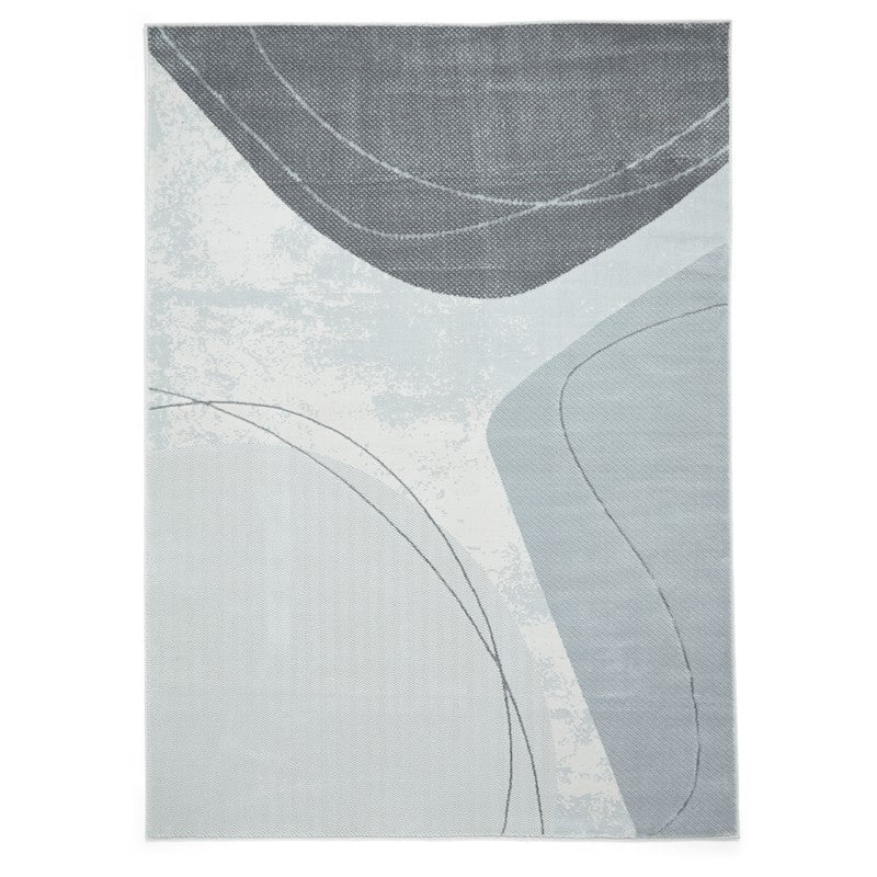 Apollo Contemporary Modern Rug in Grey and Silver