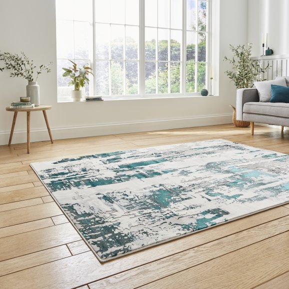 Apollo Modern Rug in Grey and Green