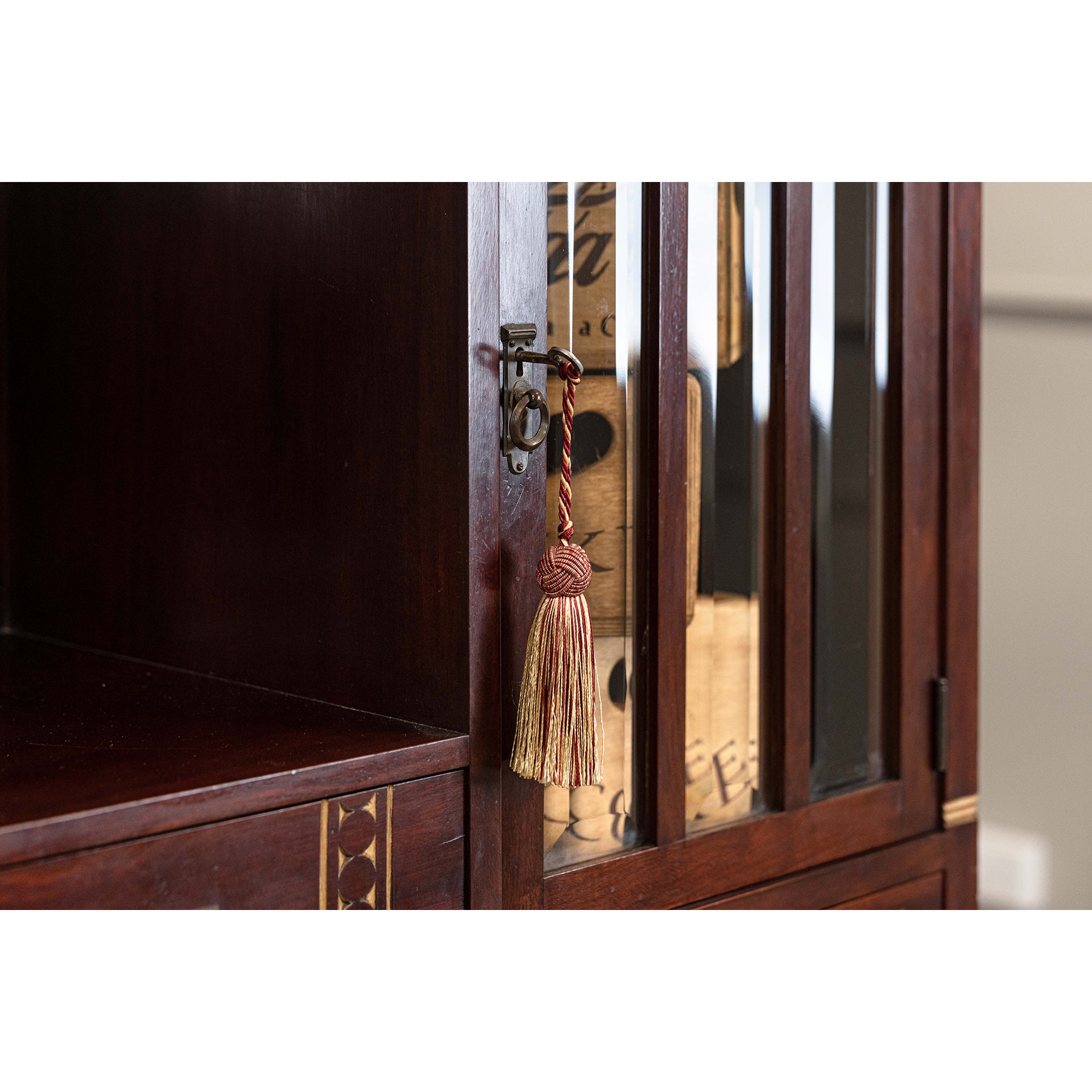 Art Nouveau Mahogany Gilt Cabinet