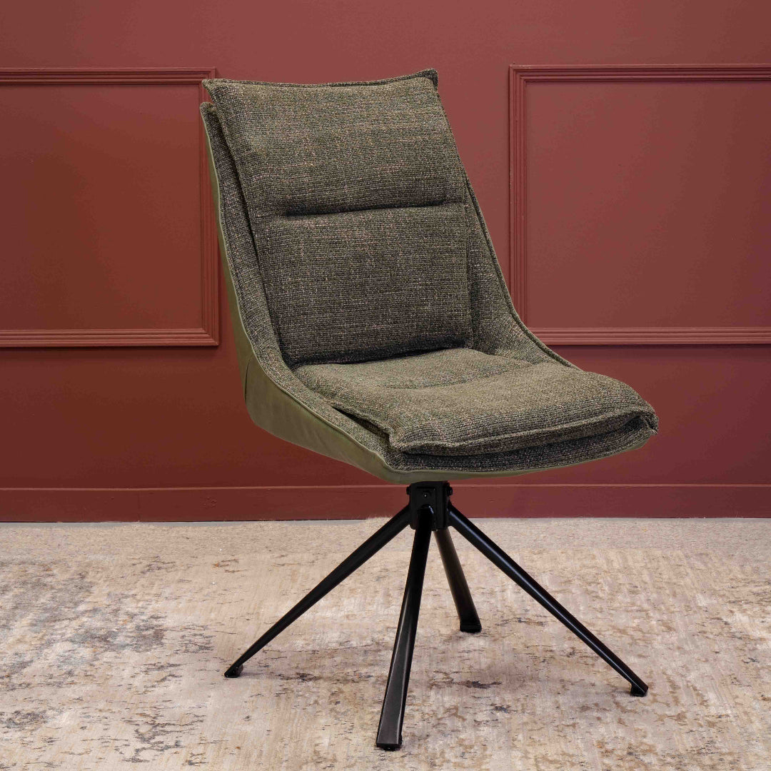 Daly Green Dining Chair Front View angled