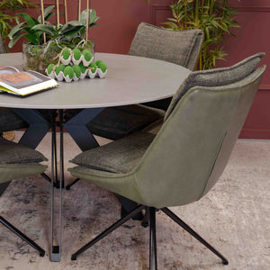 Daly Green Dining Chair Room Setting close up