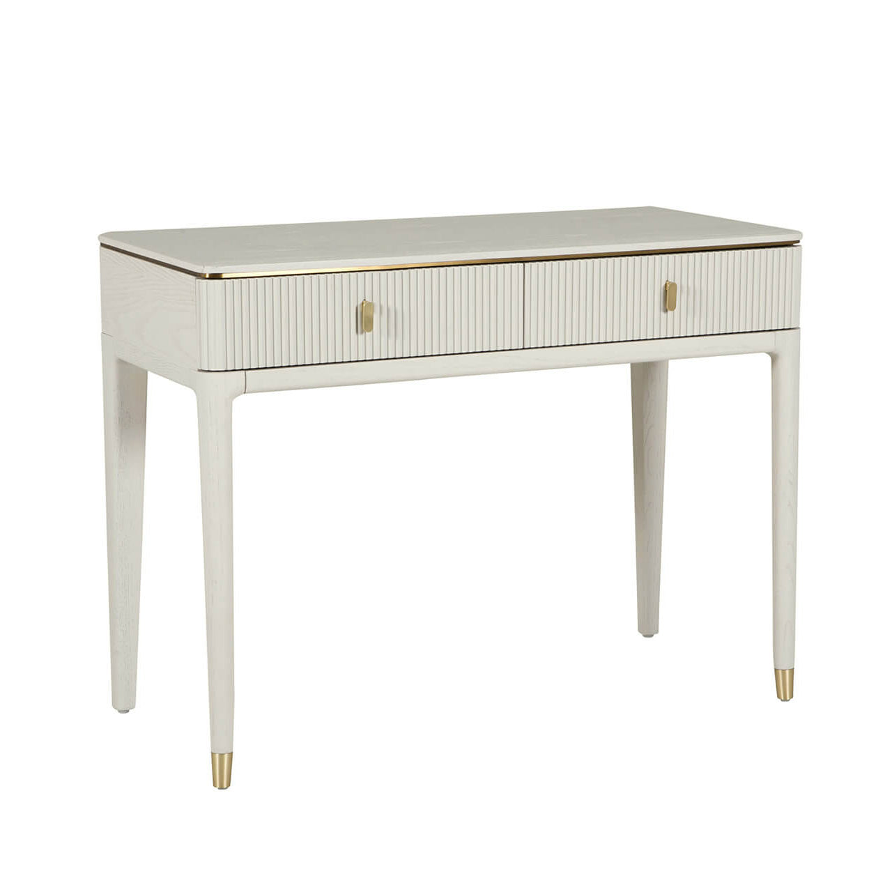 Diletta 2-Drawer Ribbed Stone Dressing Table