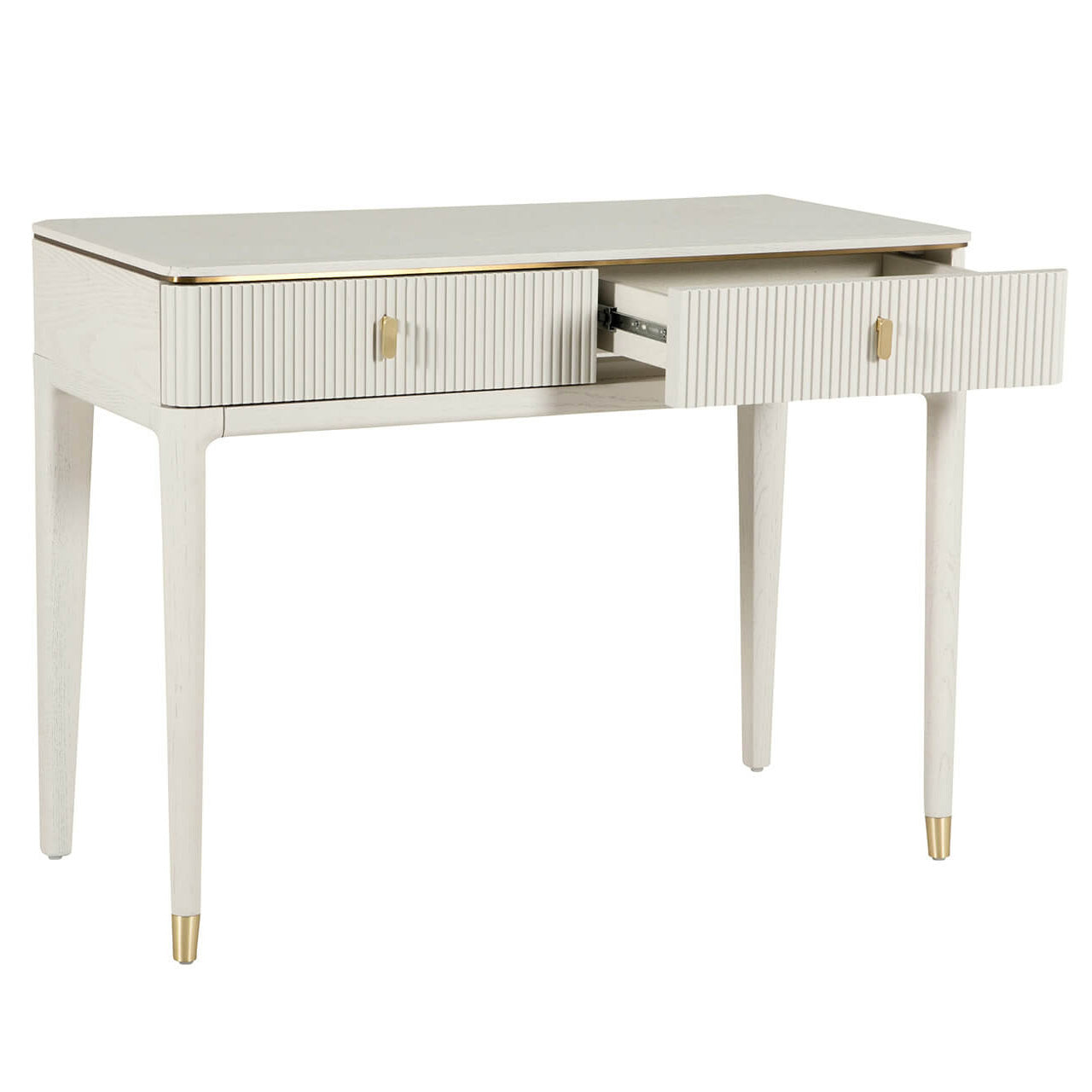 Diletta 2-Drawer Ribbed Stone Dressing Table