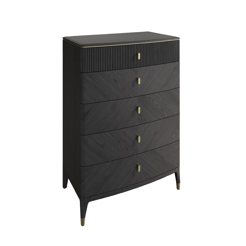Diletta 5 Drawer Ebony Chest of Drawers