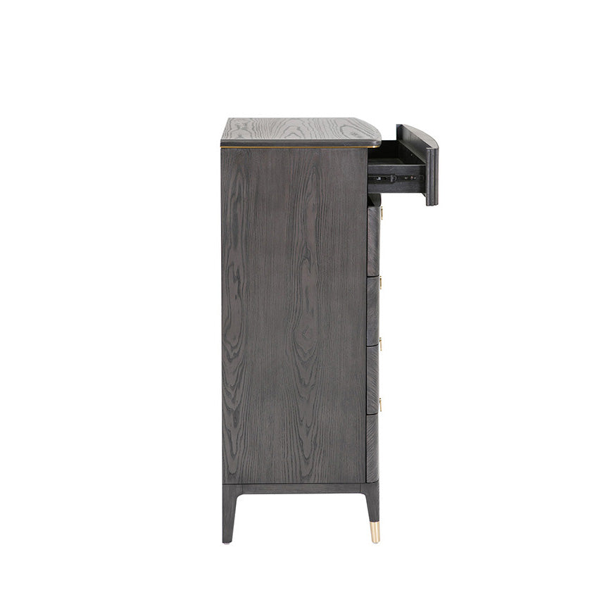 Diletta 5 Drawer Ebony Chest of Drawers