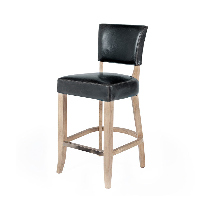 Drake Bar Chair Leather Ink Blue