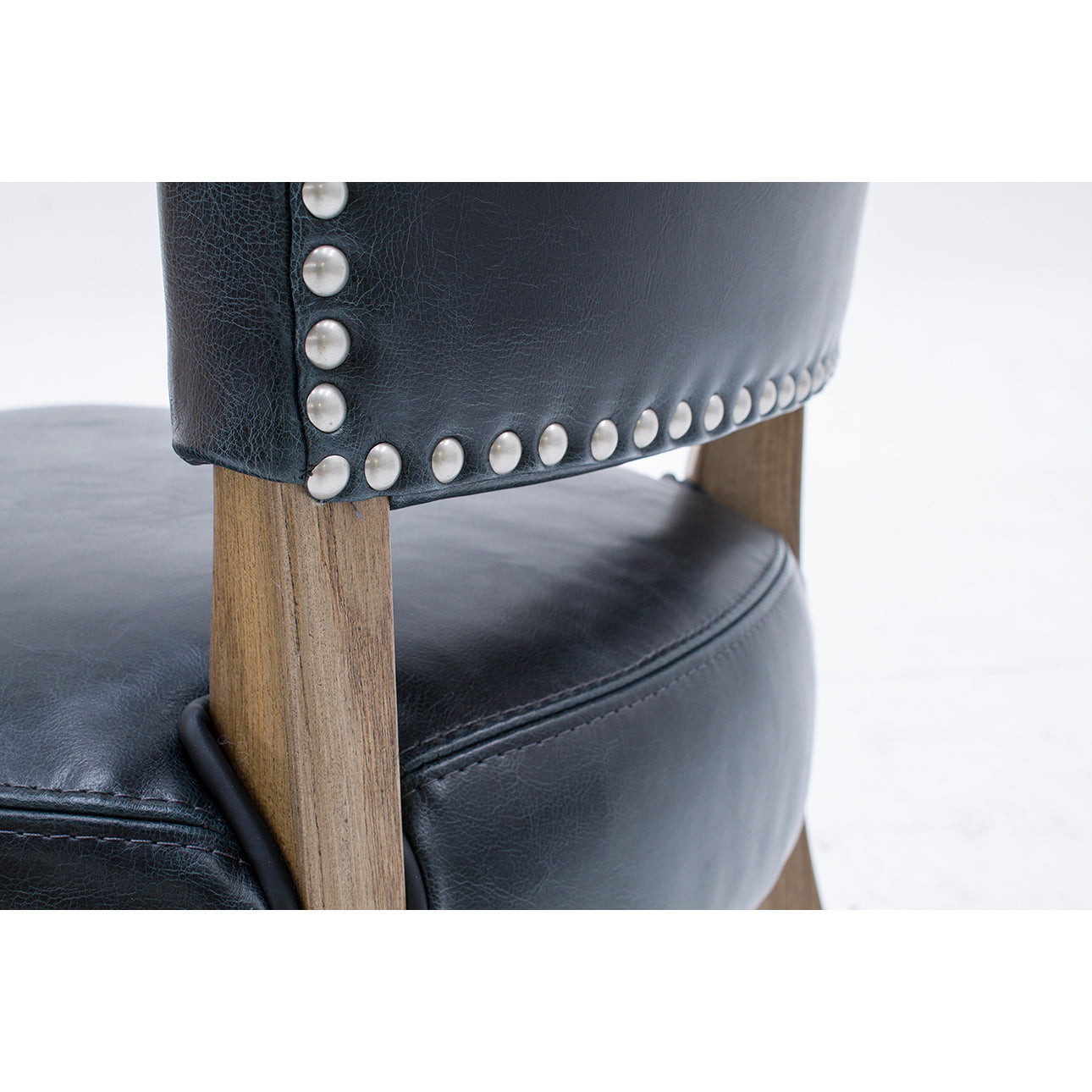 Drake Bar Chair Leather Ink Blue