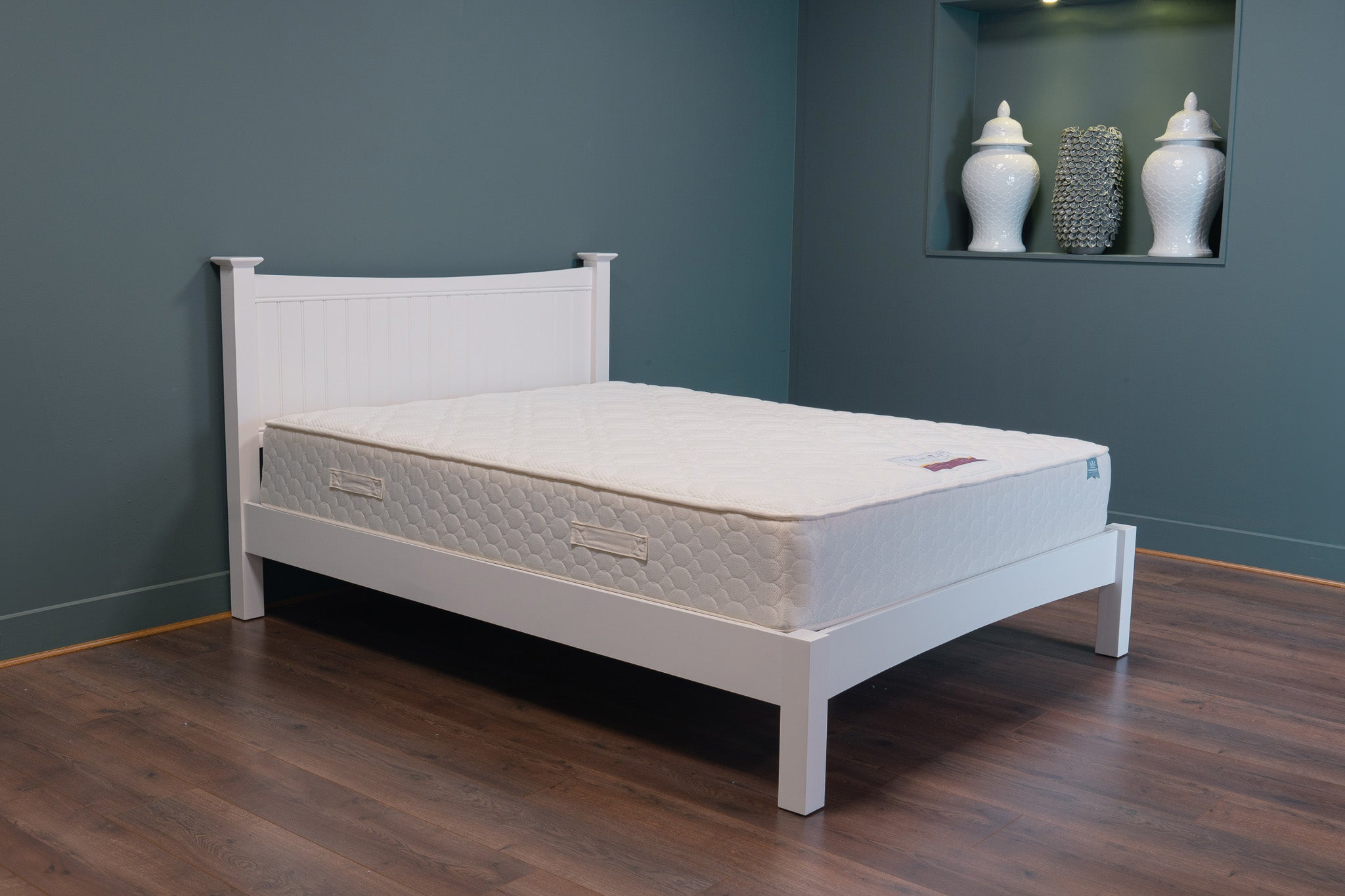 Layla 4ft 6 Double Off-White Wood Bed Frame
