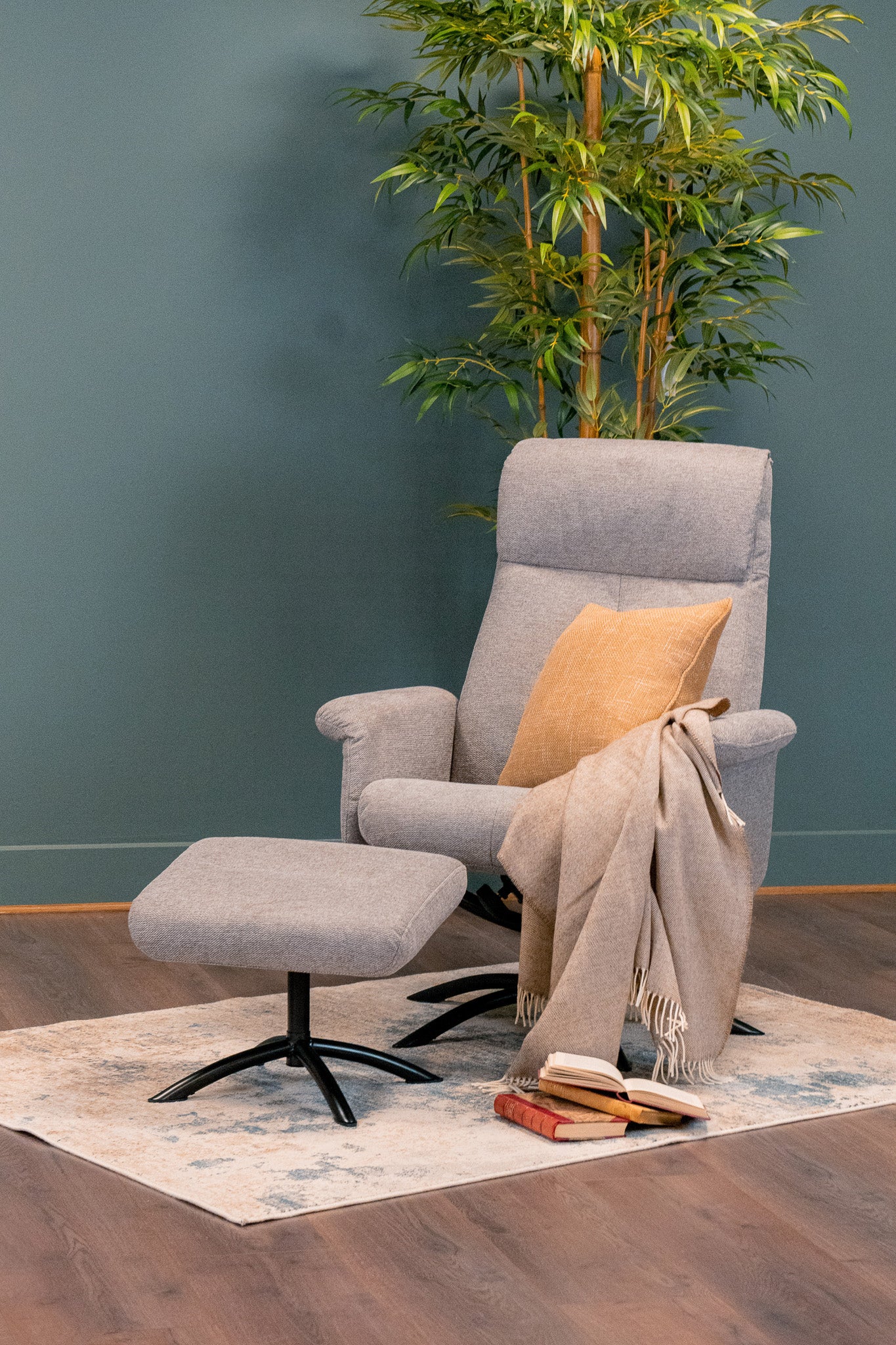 Montana Stone Recliner Chair with Ottoman