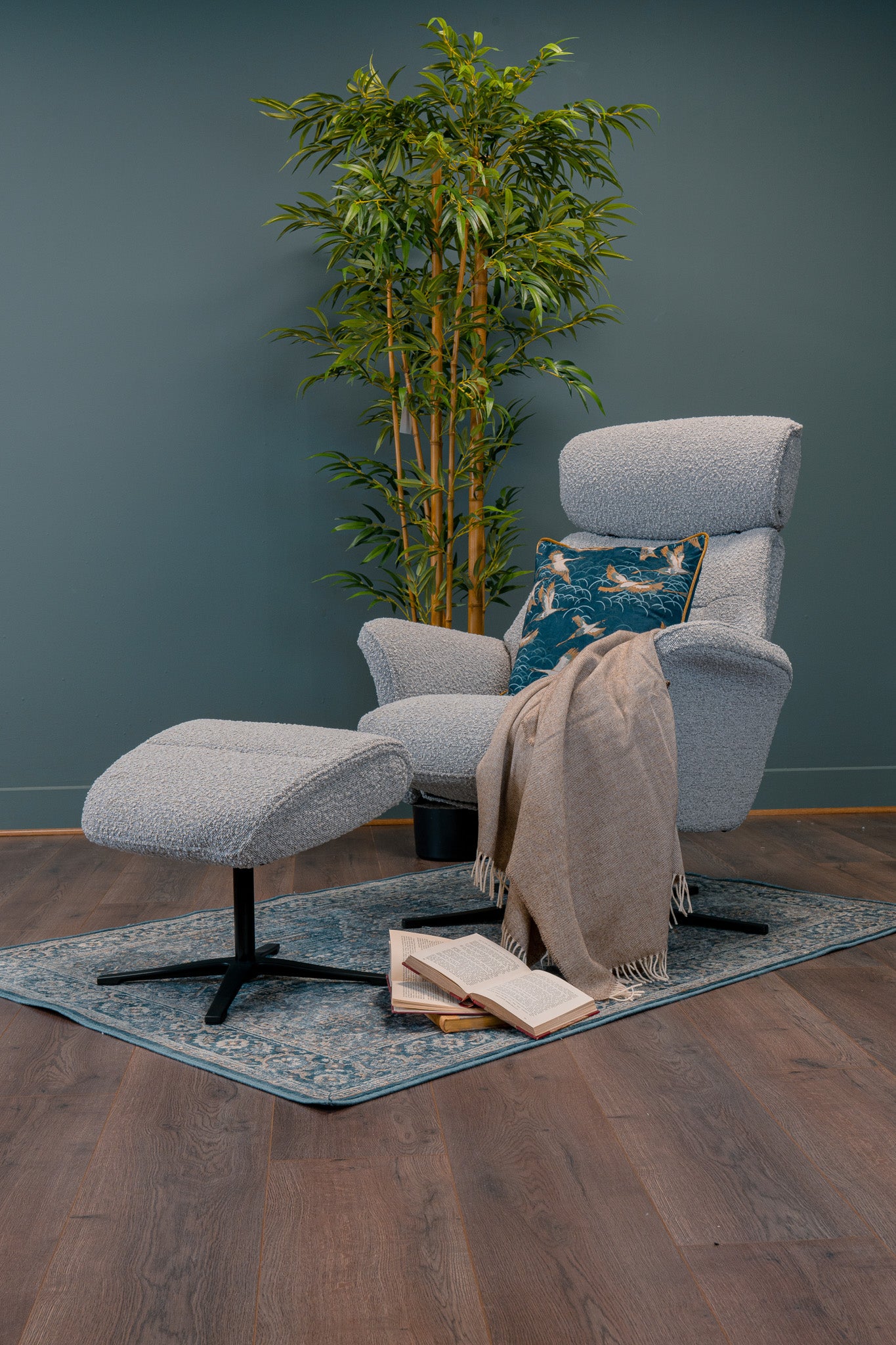 Navada Luxury Recliner - Chair with Ottoman Taupe