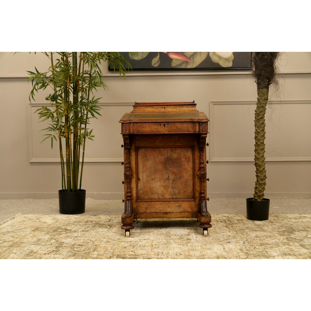 Victoiran Walnut and Satinwood Davenport