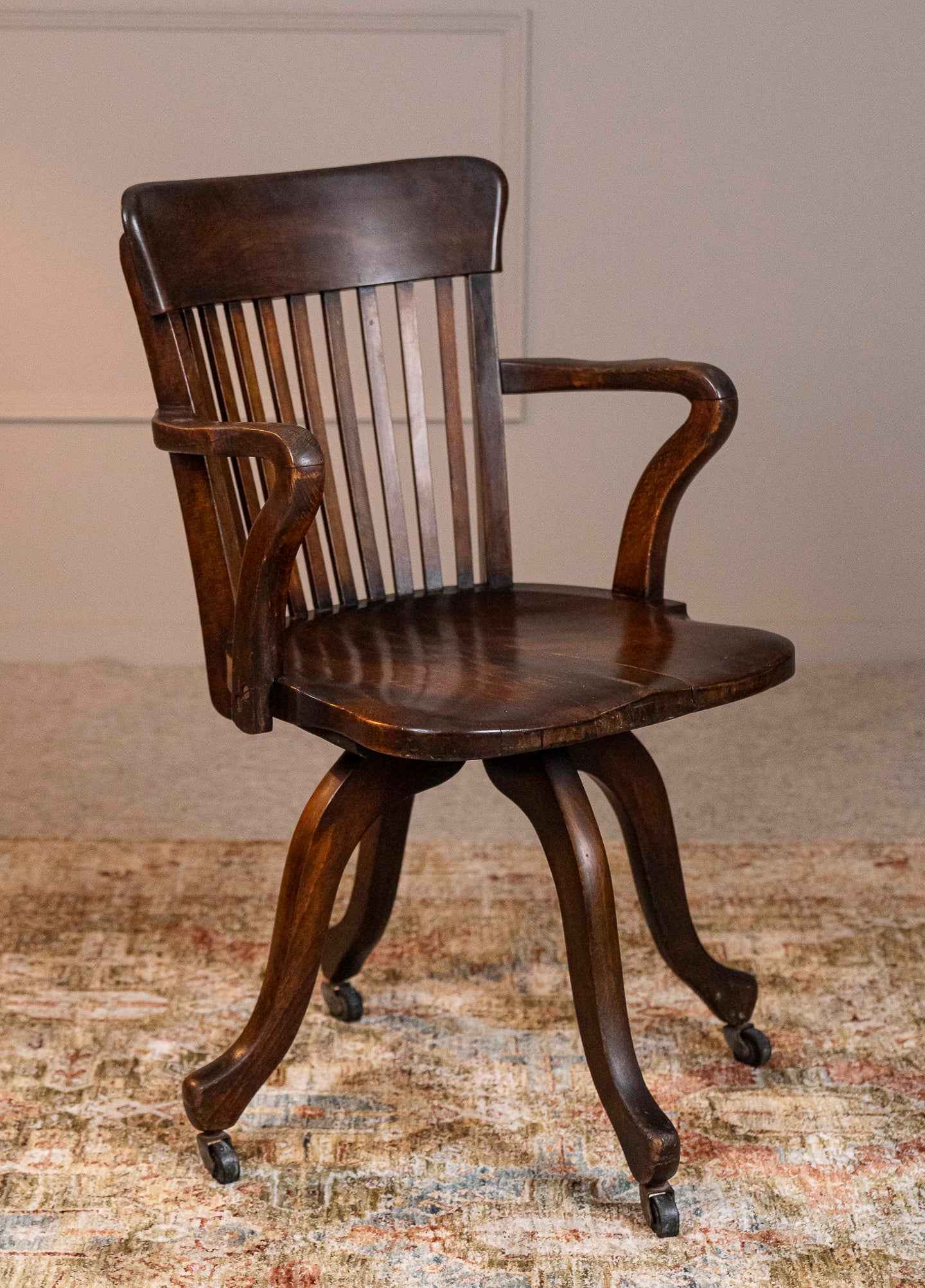 Oak Revolving Clerks Armchair