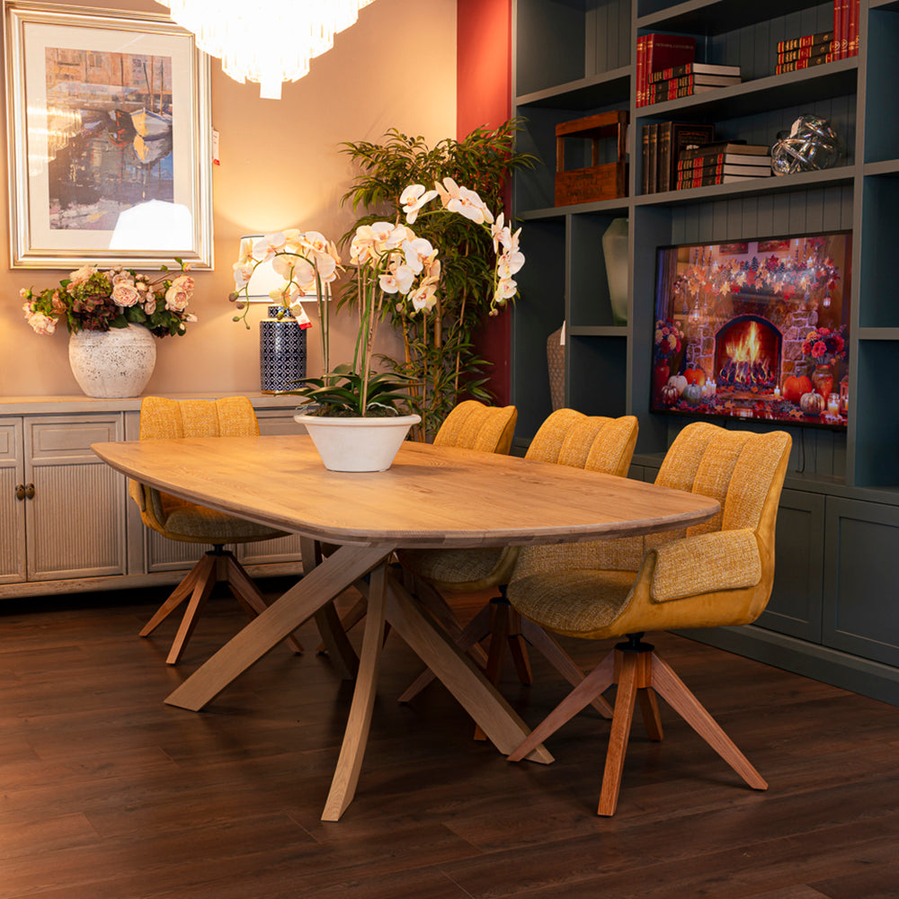 Giro Oak Swivel Dining Chair - Ochre