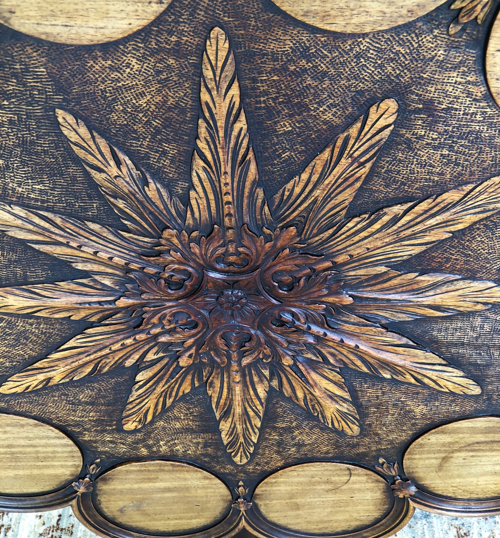 Victorian carved mahogany snap top occasional table