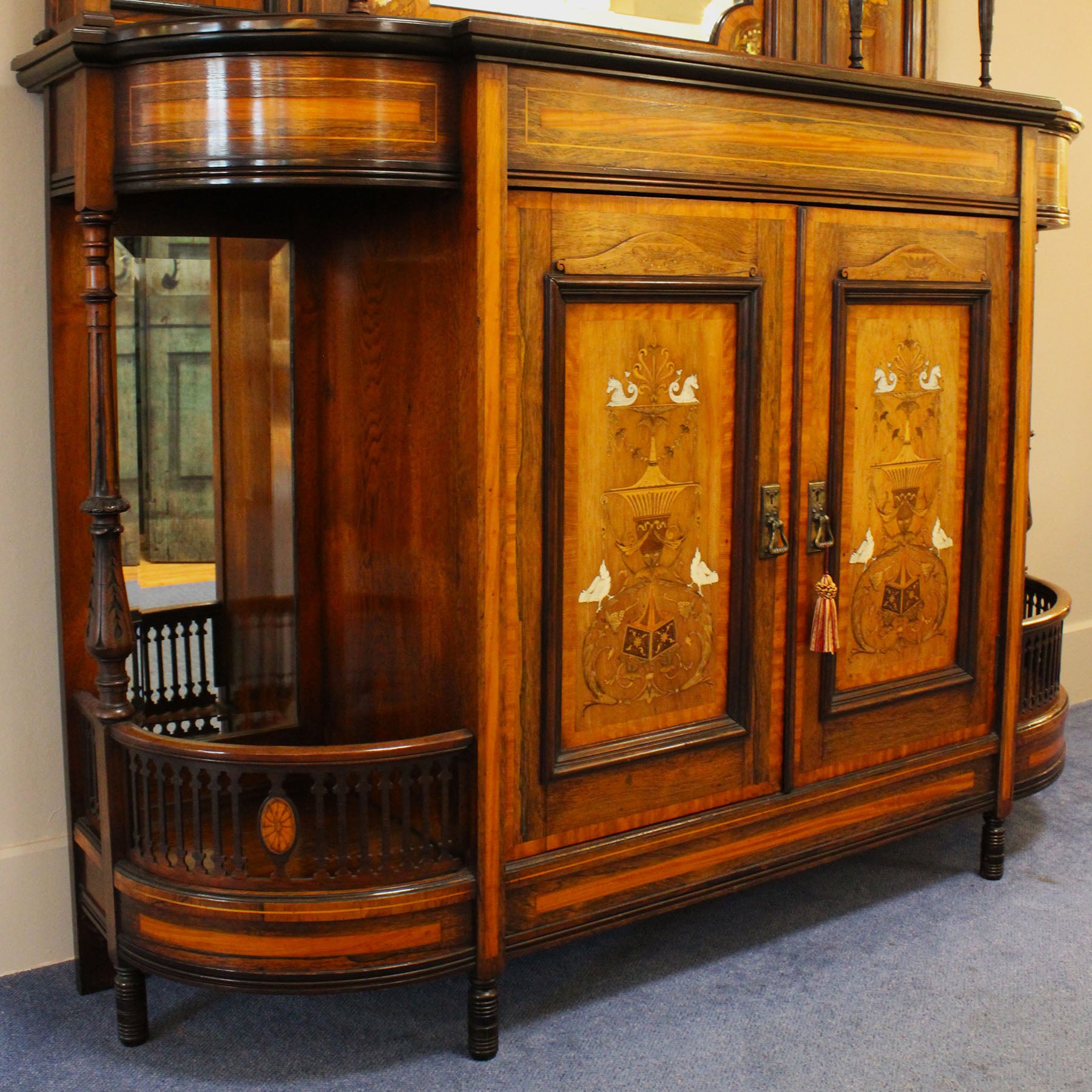 Edwardian Rosewood Walnut Side Cabinet