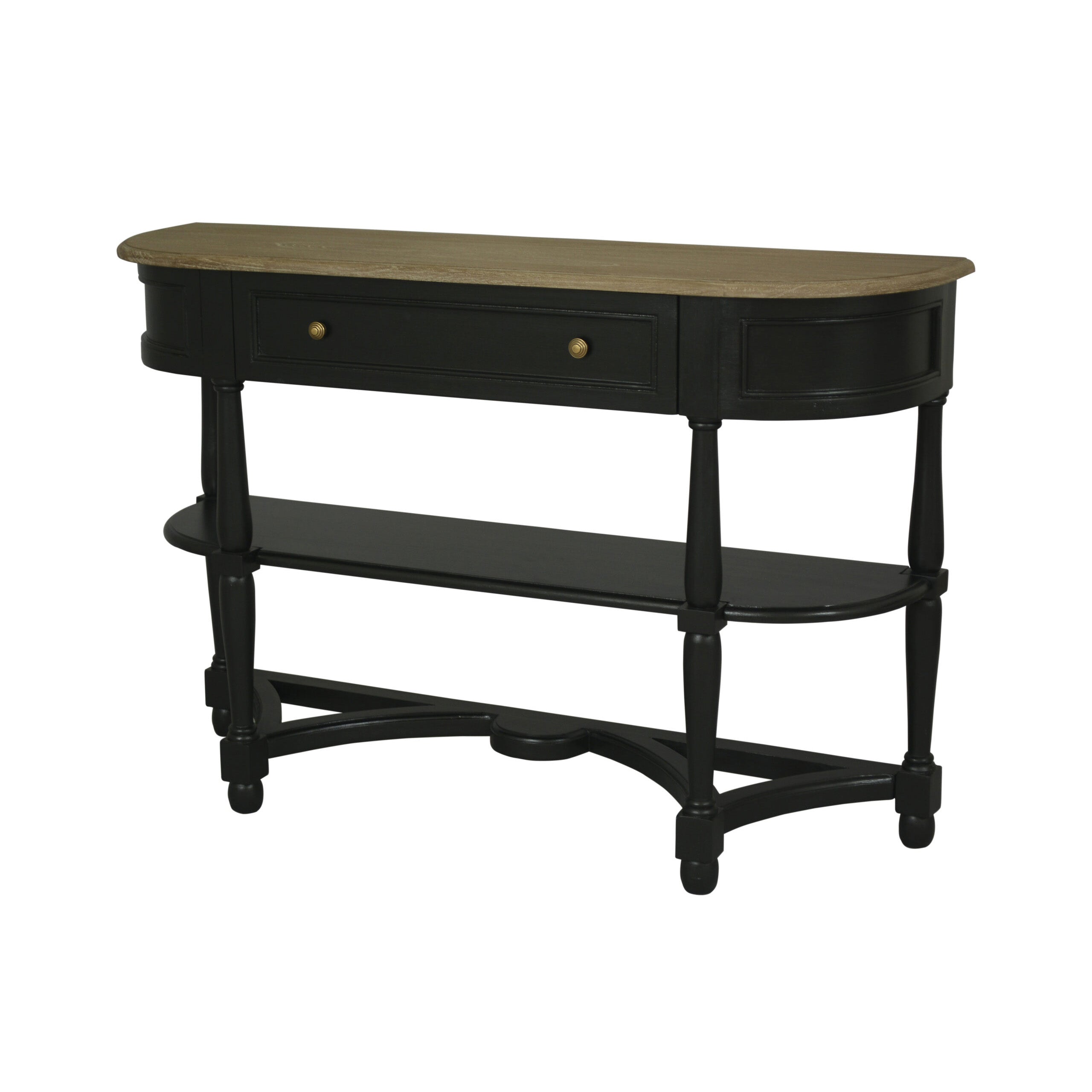 Jardin 1 Drawer Console Table with 2 Shelves – Black