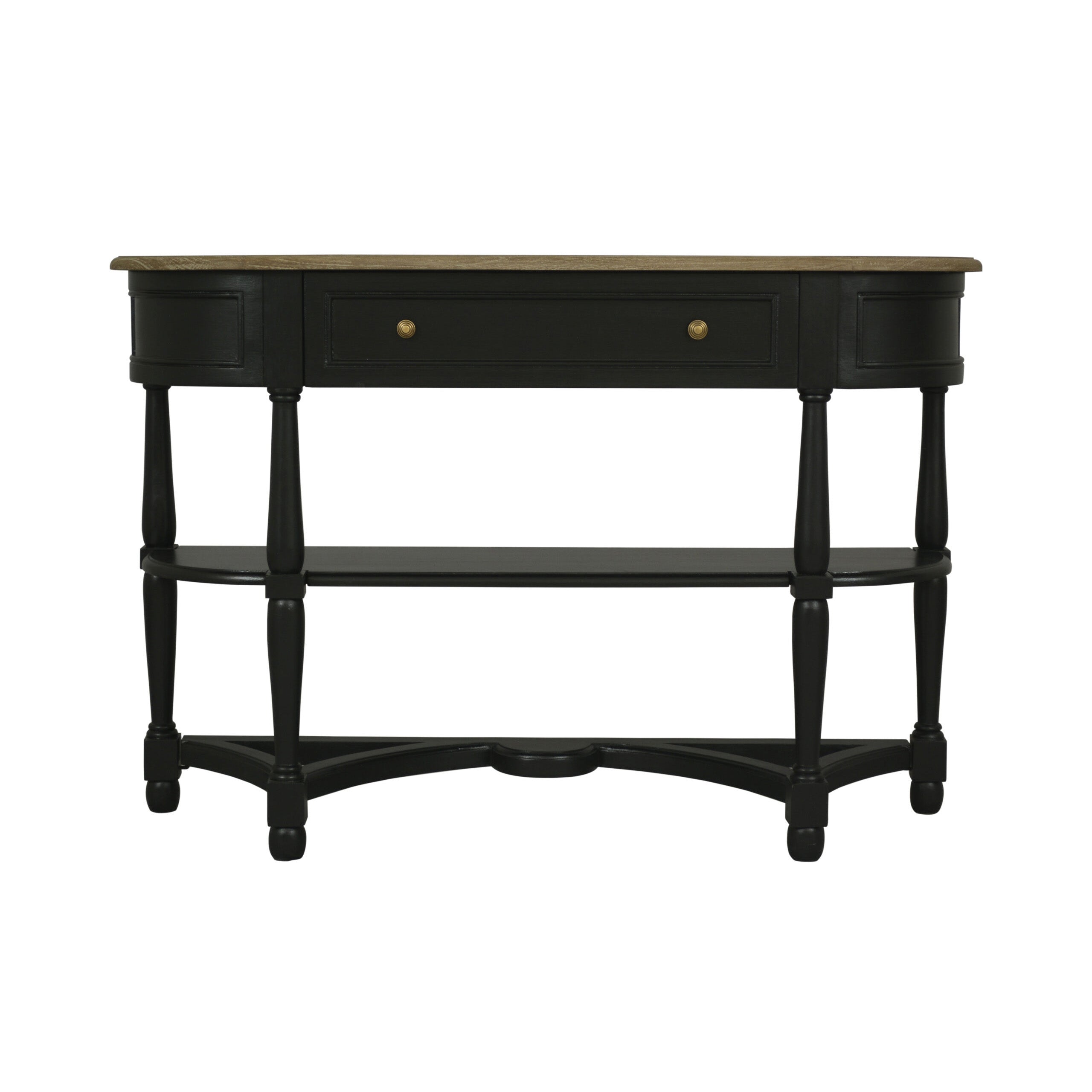 Jardin 1 Drawer Console Table with 2 Shelves – Black