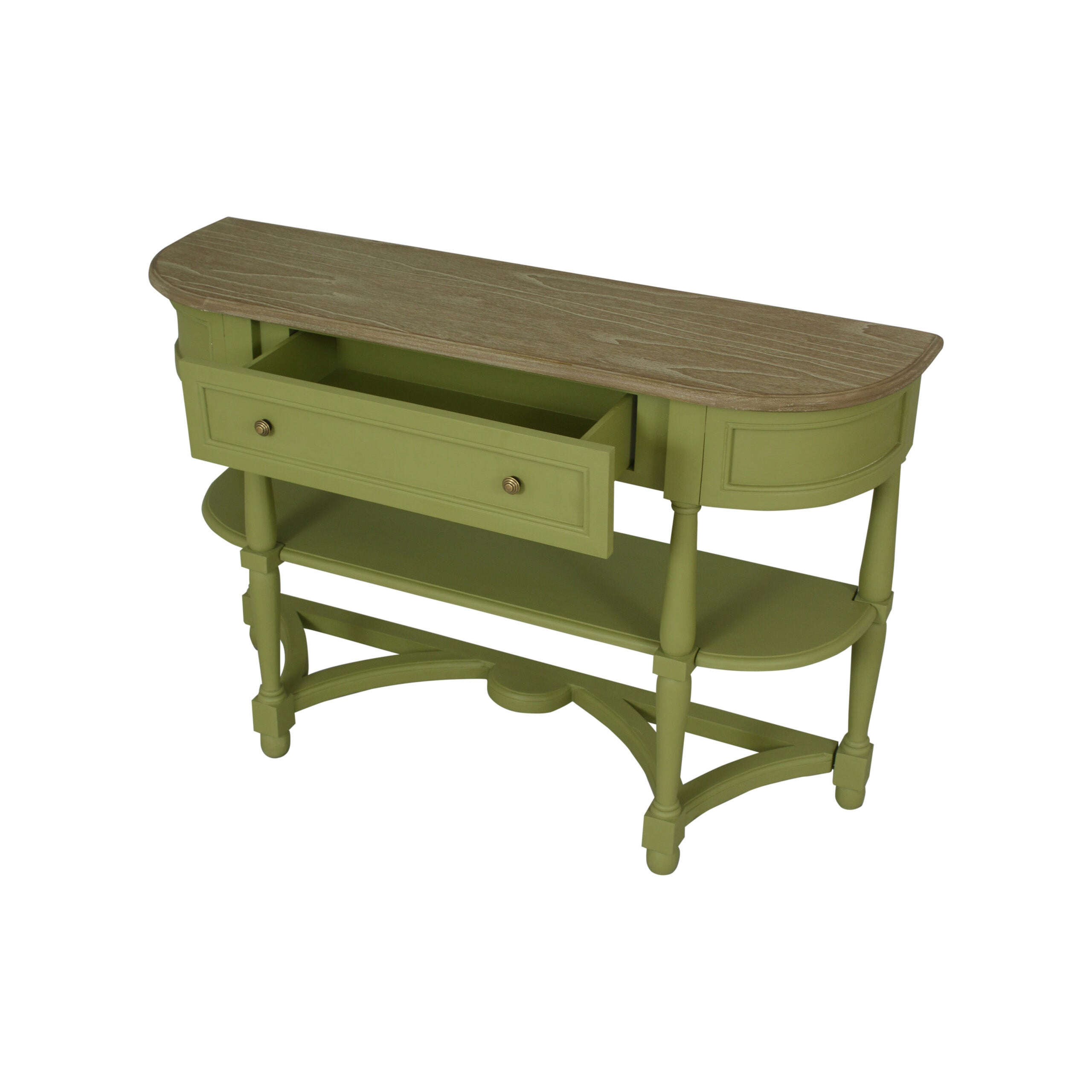 Jardin 1 Drawer Console Table with 2 Shelves – Green