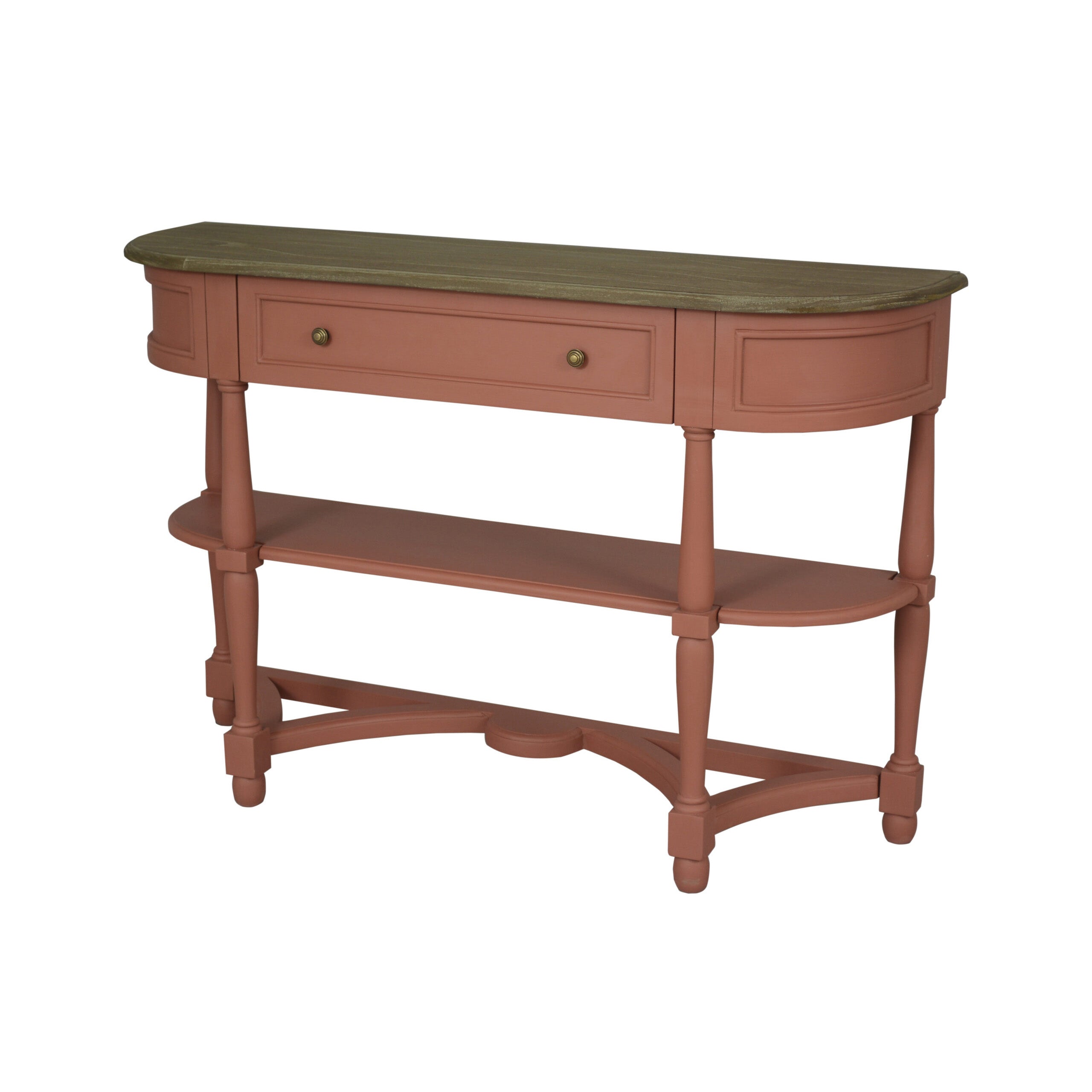 Jardin 1 Drawer Console Table with 2 Shelves – Red