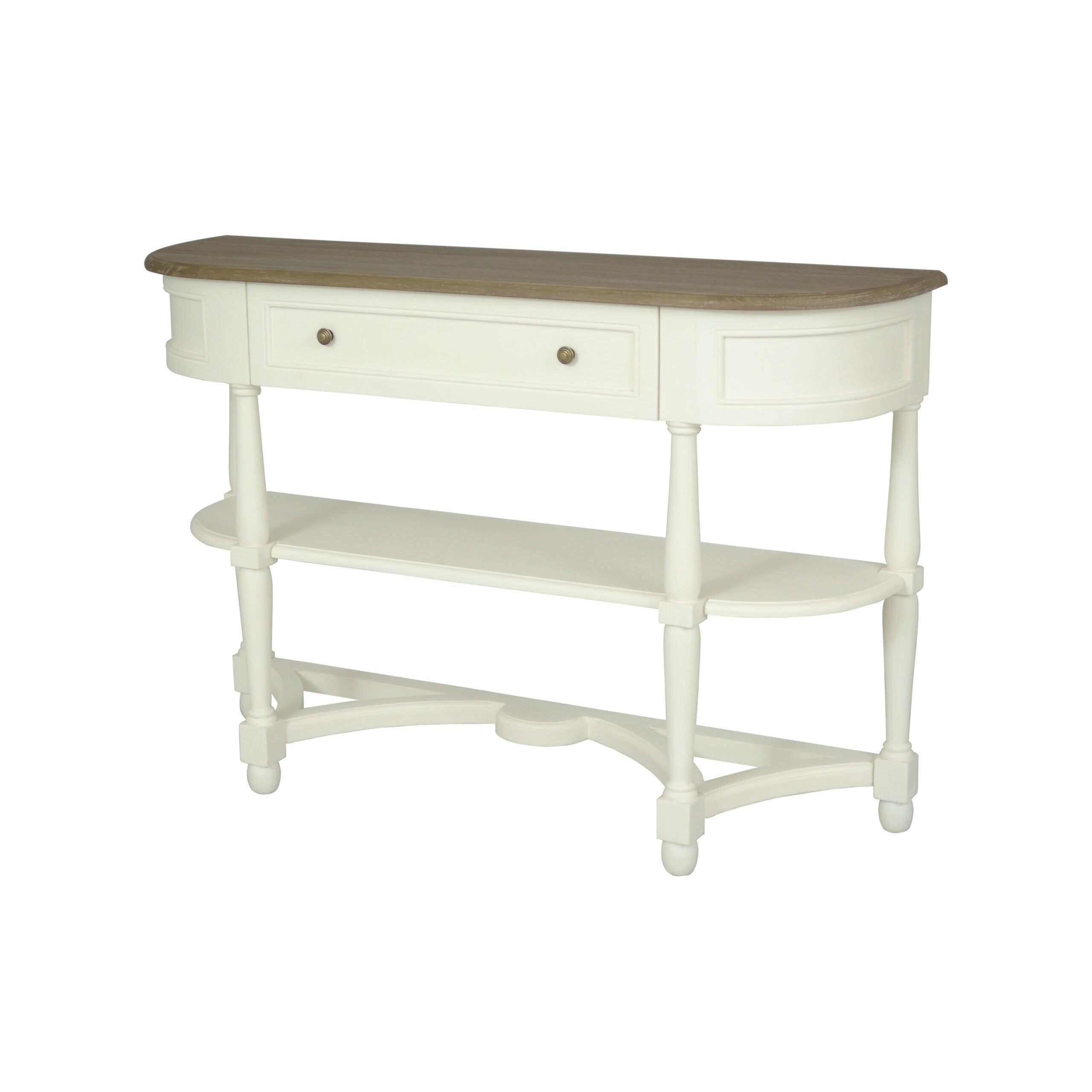 Jardin 1 Drawer Console Table with 2 Shelves – White