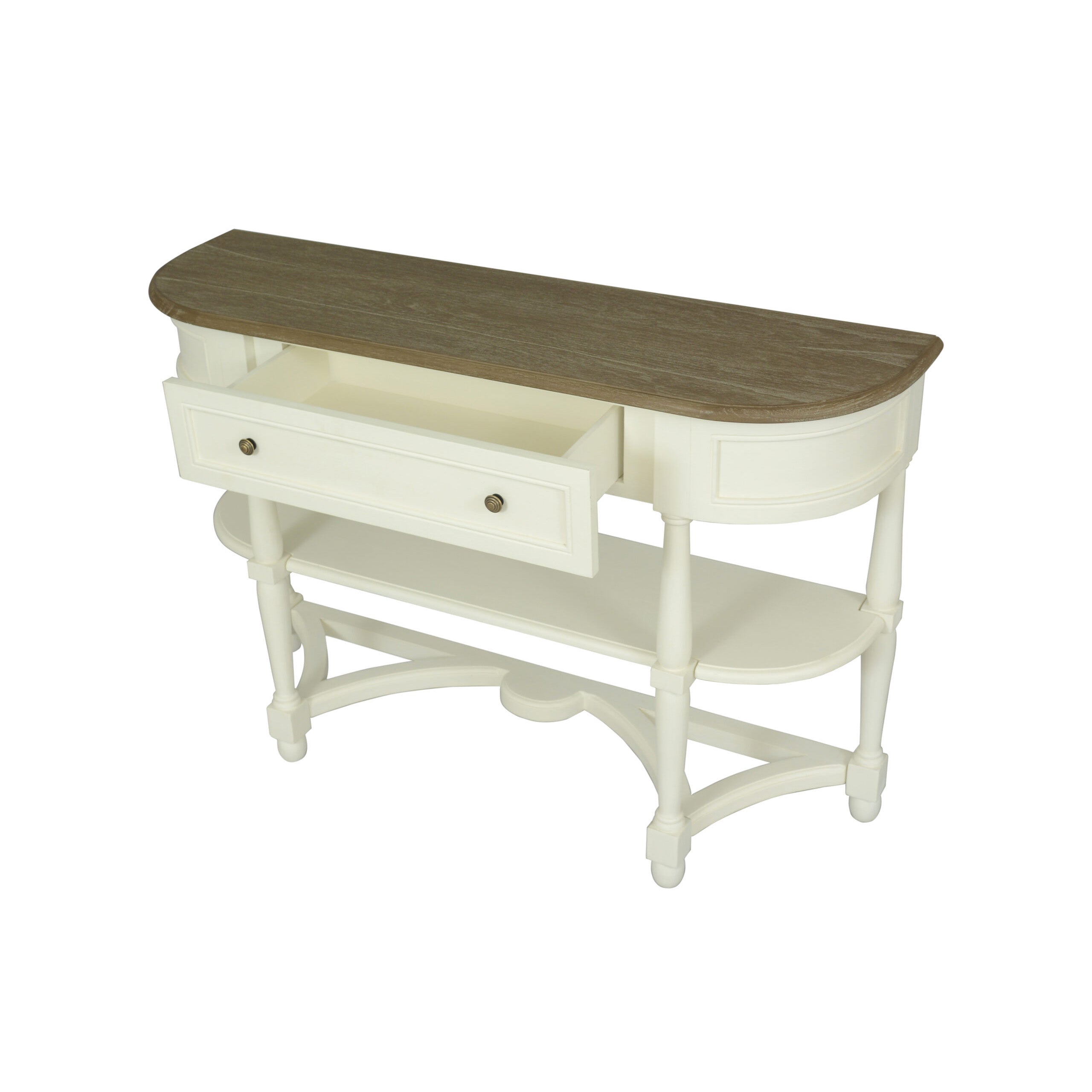 Jardin 1 Drawer Console Table with 2 Shelves – White
