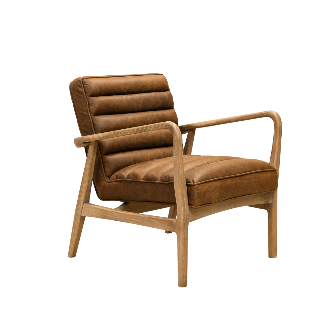 Joyce Accent Chair- Brown Leather