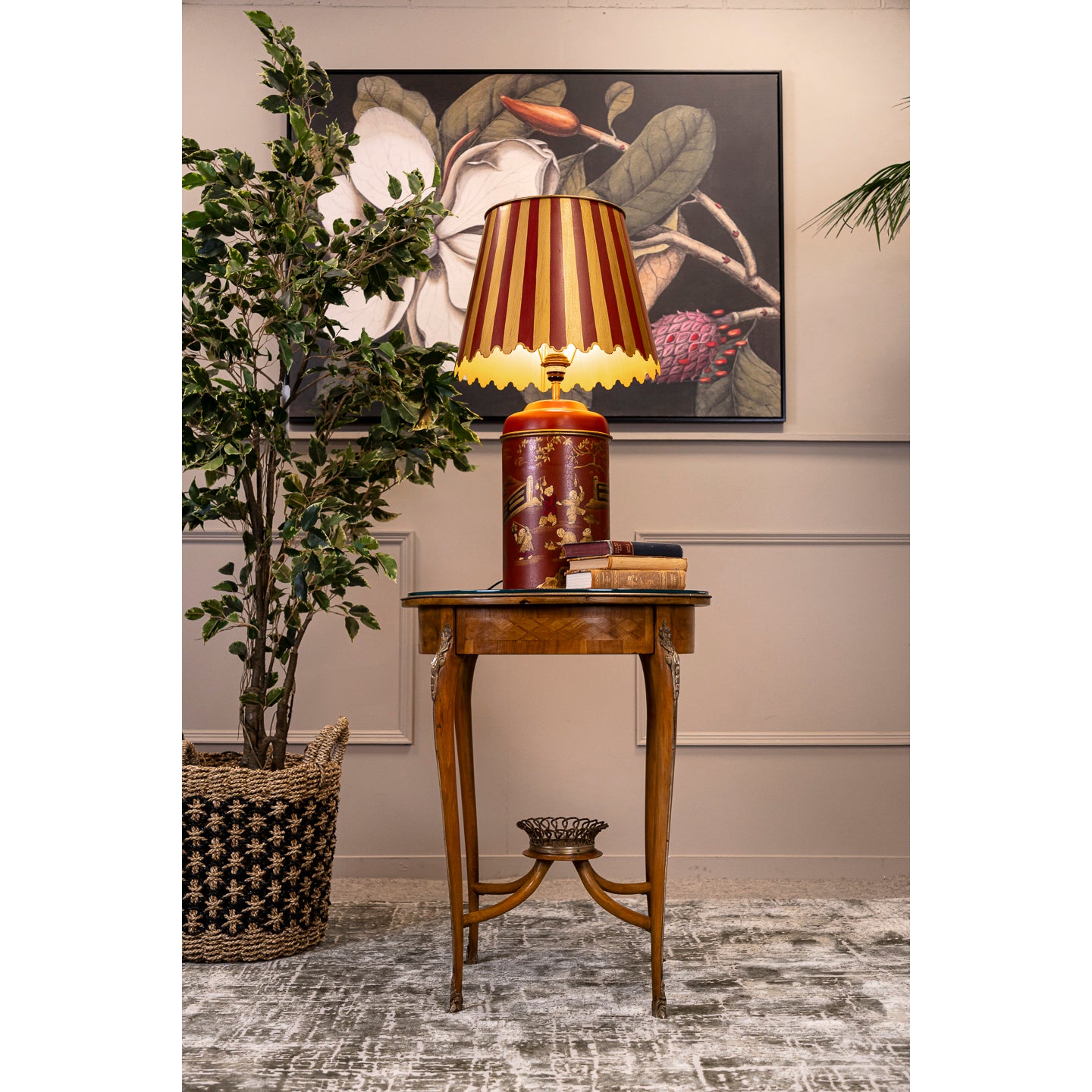 Kingwood Marquetry Occasional Table with Drawer