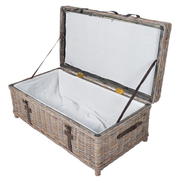 Calaya Grey Rattan Coffee Table with Storage