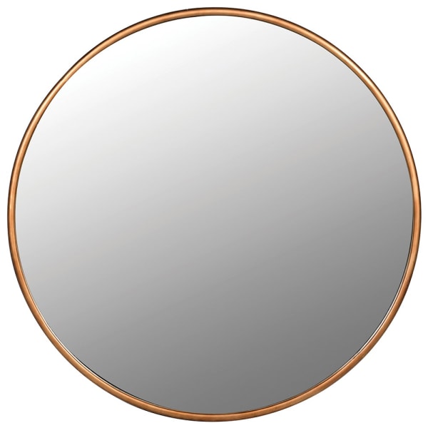 Large Round Mirror with Thin Gold Frame