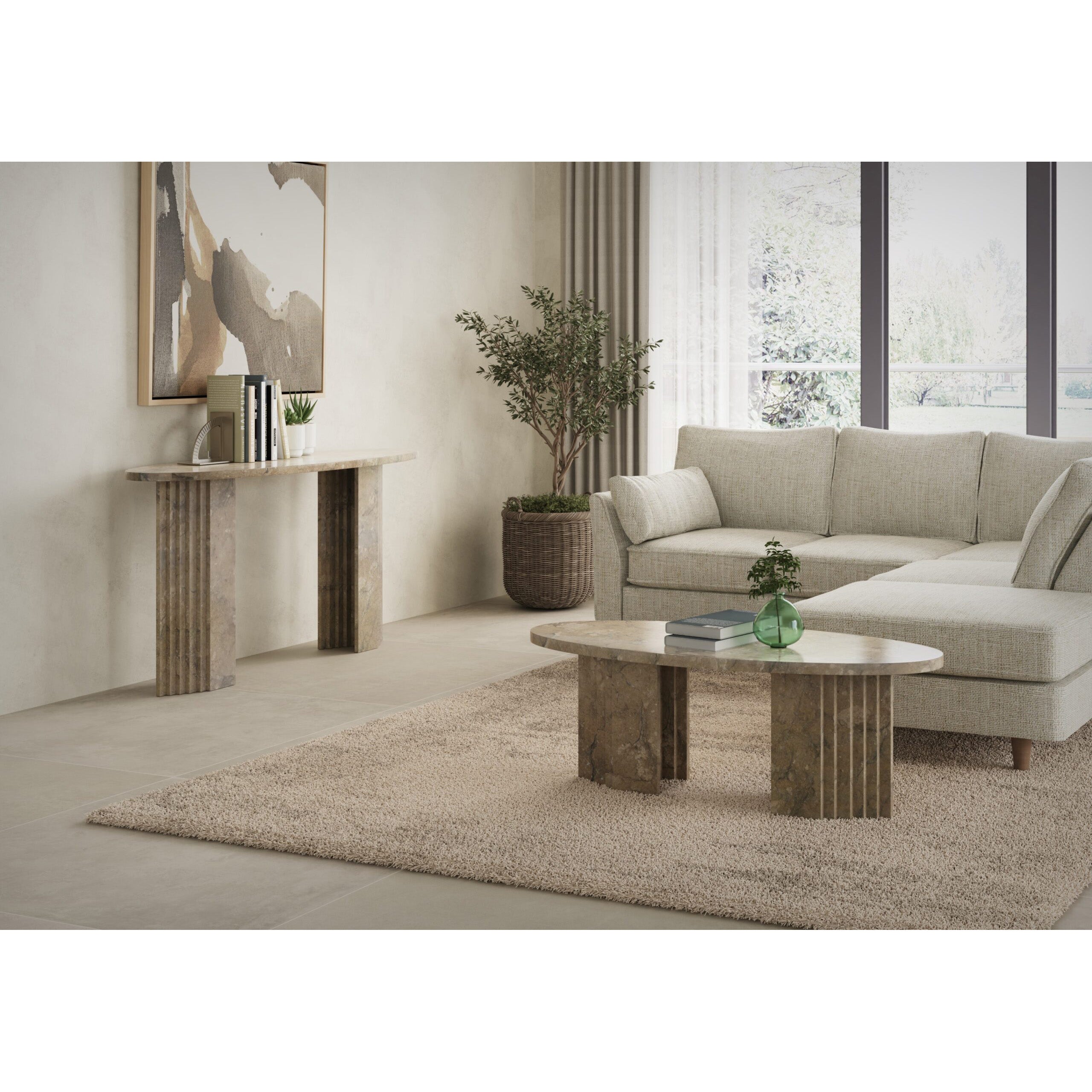 Lucca Console Table – Grey Marble
