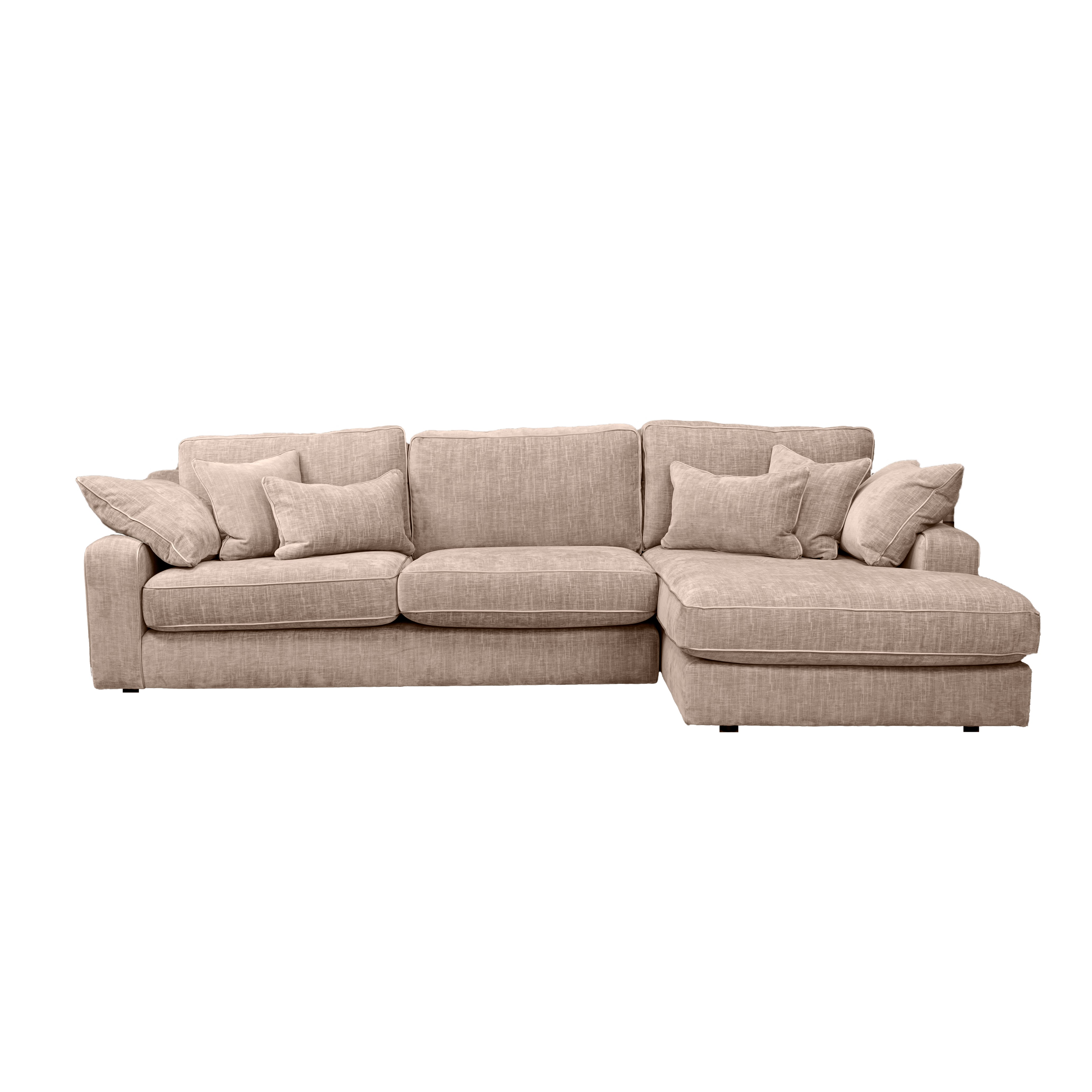 Marilyn Large Right-Hand Facing Chaise Sofa in Zelda Smoke (Standard Back)