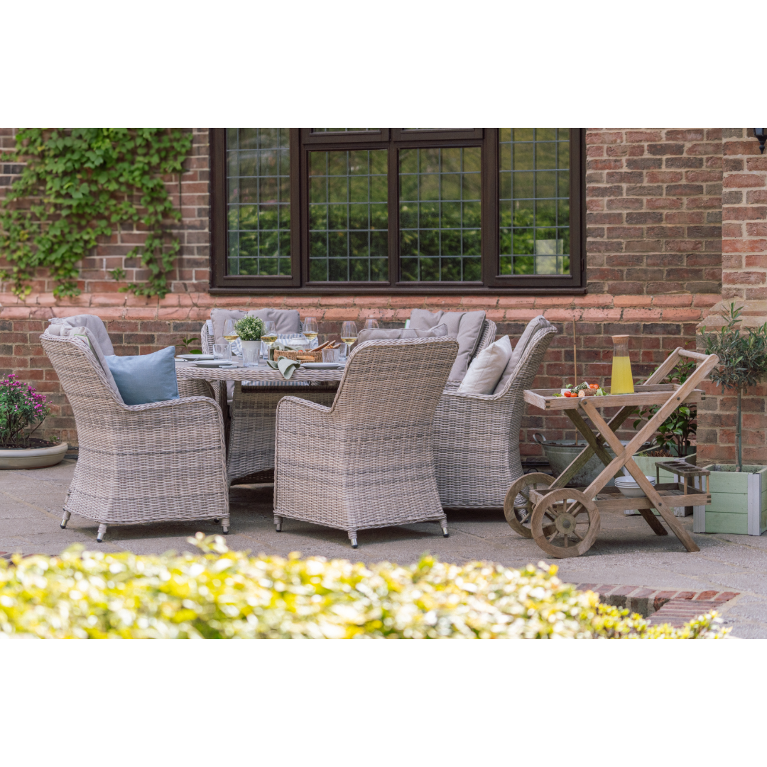 Muckross 6 Seater Round Dining Set – Natural