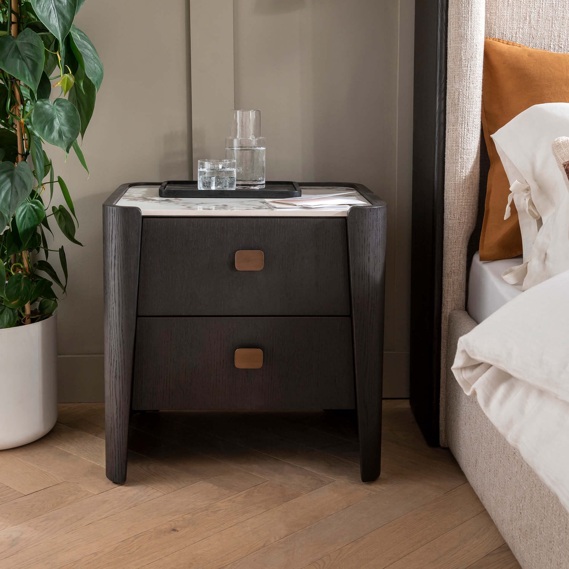 Rhodes Ebony Bedside Locker