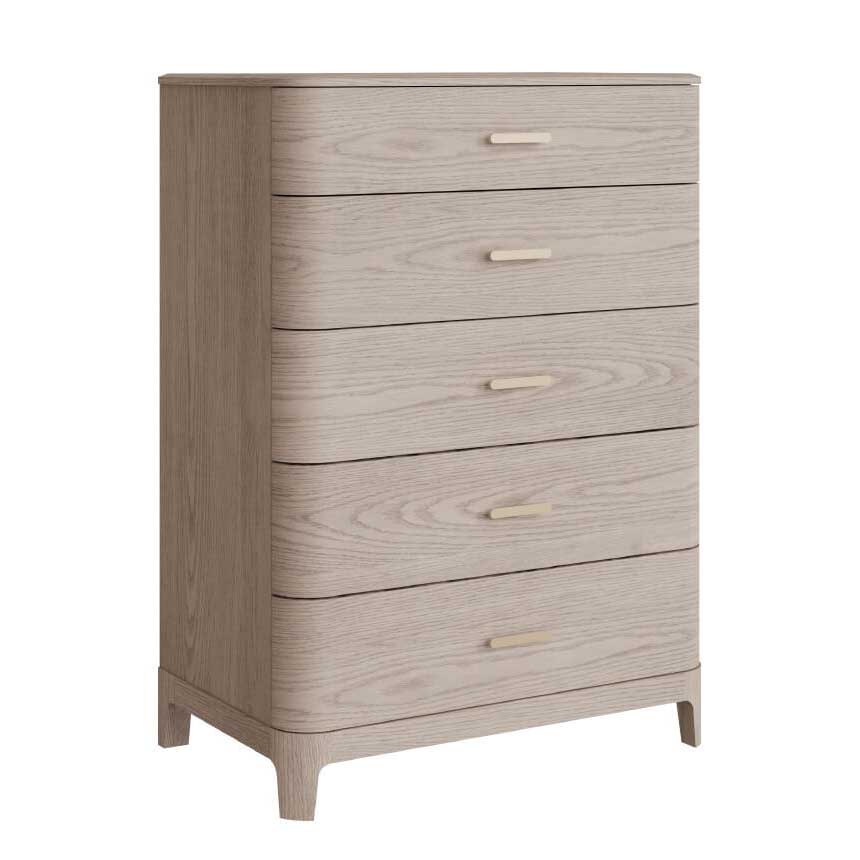 Sahara 5 Drawer Parisian Cream Tall Chest
