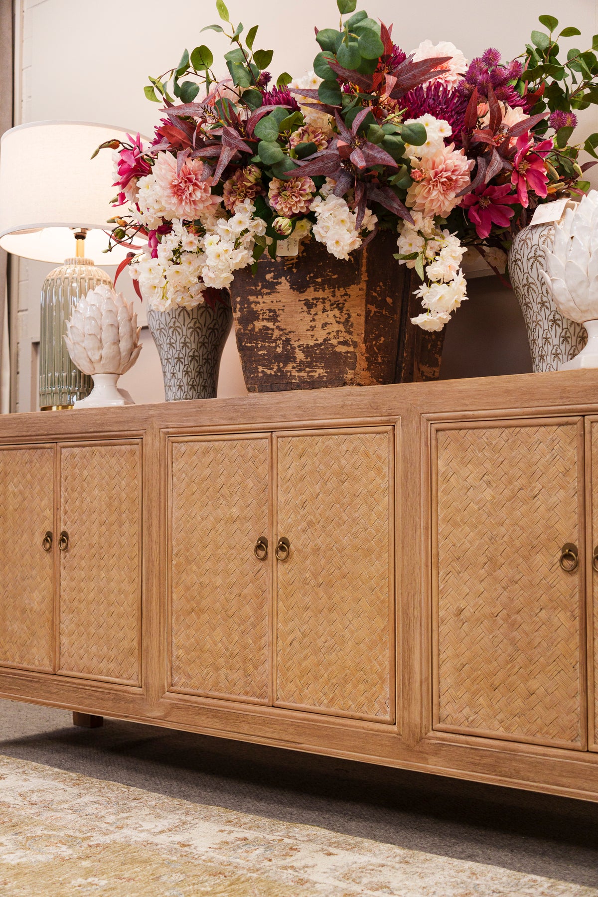 Six Door Pine Cabinet