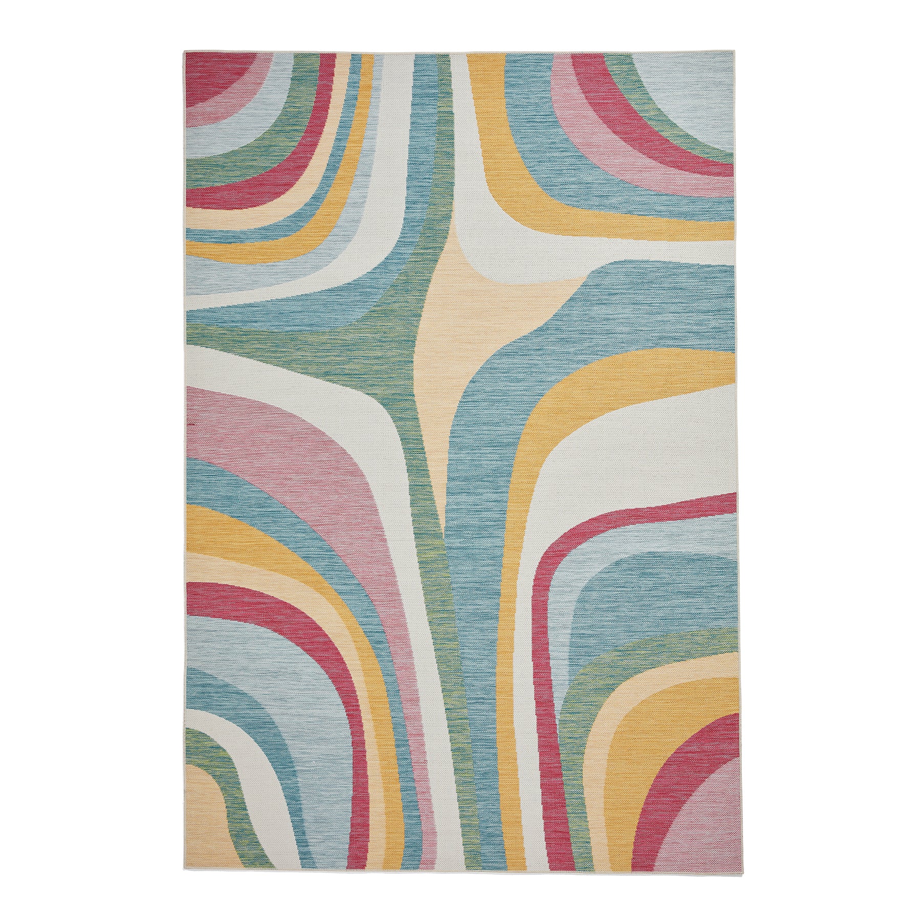 Spectrum Abstract Rug with Pastel Hues